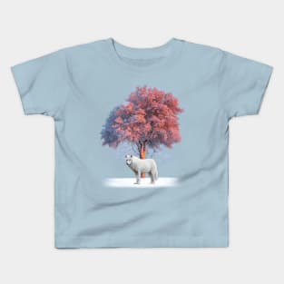 White Wolf in Winter Kids T-Shirt